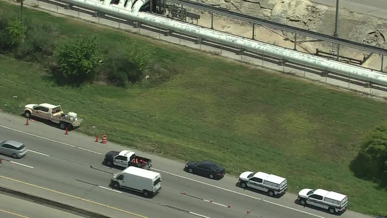 aerial view of where a human skull was found by landscaping crew in southeast Houston.