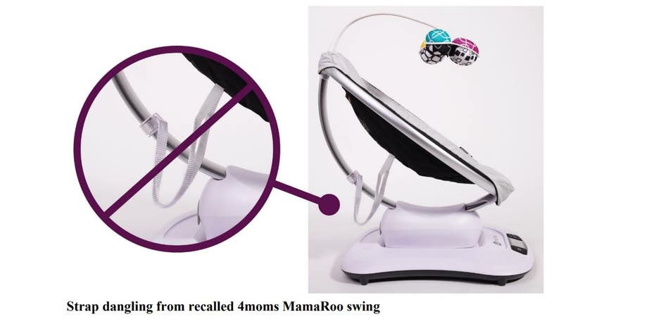 Recall: Straps on specific 4moms infant rockers, swings pose