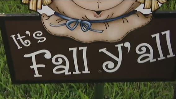 Hand crafted, holiday yard art on display in Pearland