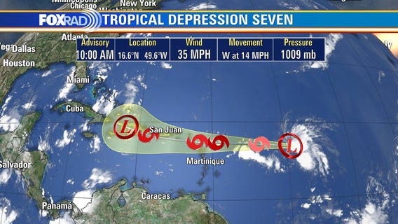 Tropical Depression #7 forms in Atlantic Ocean