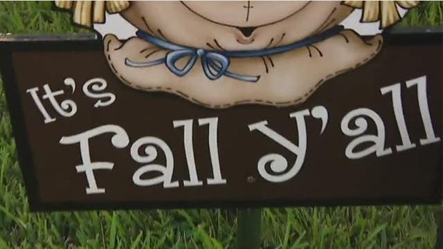Hand crafted, holiday yard art on display in Pearland