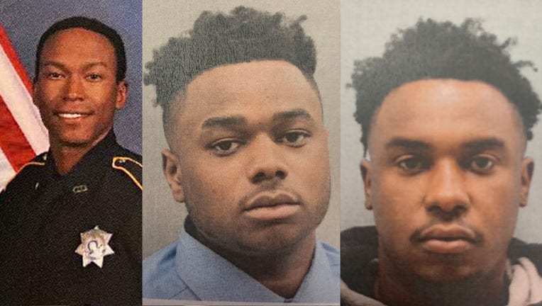 Harris County Precinct 3 Constable Deputy Omar Ursin (left); Jayland Womack (center); Ashim Taylor Jr (right) (Deputy photo: Pct. 3 Constable's Office; Suspect photos: Harris County Sheriff's Office)