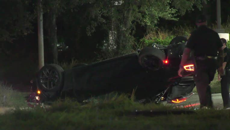 Driver fled after Houston crash that left pedestrian dead, car flipped ...