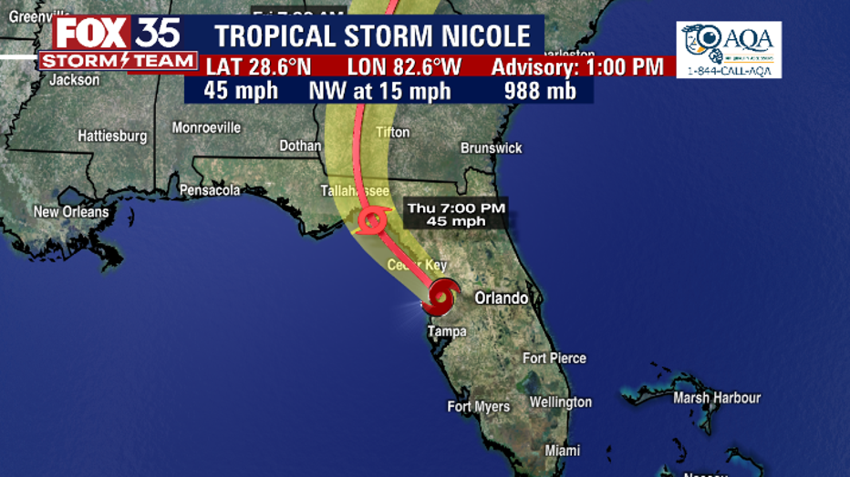 Tropical Storm Nicole Lashing Florida With Strong Winds, Heavy Rains ...