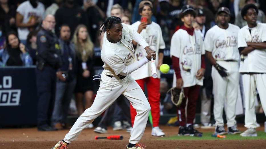 Travis Scott practices with Astros at Minute Maid Park