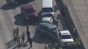 About 10 cars piled up after a crash on I-45 North at Mt. Houston, causing delays