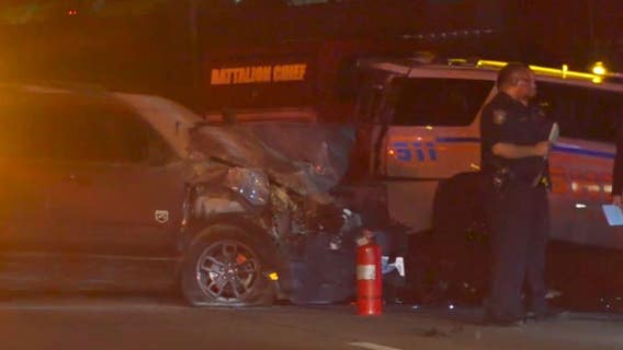 Deputy's patrol car hit by suspected drunk driver while investigating chase scene