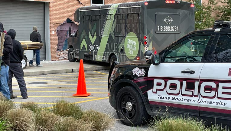 Vehicle crashes into TSU library