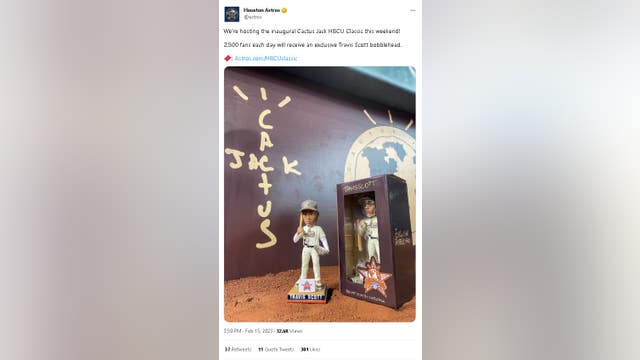 Houston Astros to host Travis Scott bobblehead night at inaugural Cactus Jack HBCU Classic this weekend