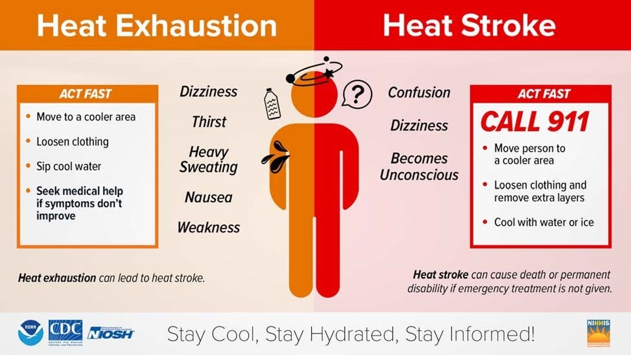 Heat exhaustion vs. heat stroke: Symptoms, what's the difference, what ...