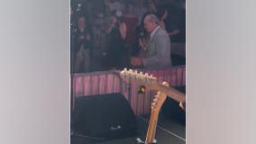 Houston Astros owner Jim Crane raps during Championship Celebration party