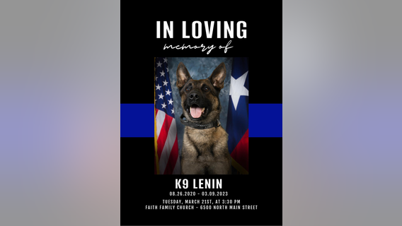 Memorial to be held for Baytown K-9 officer who died from venomous snake bite