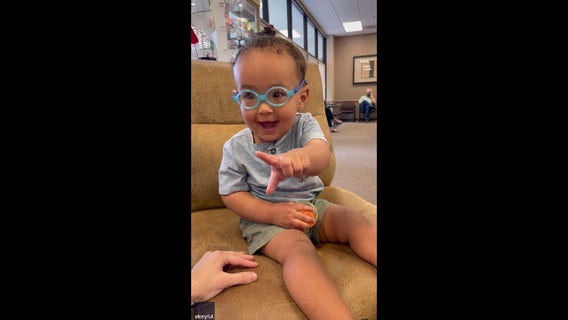 Sugar Land toddler beams seeing mother clearly for the first time: 'Can you see me?'