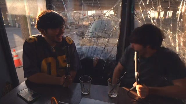 Video: Two Houston men hit by car while inside coffee shop