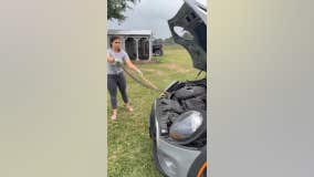 Texas mom fearlessly removes snake from daughter's car engine: video