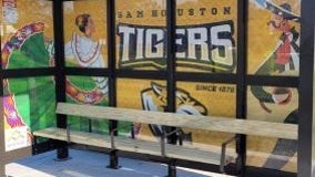 New Houston METRO bus shelter opens, displaying 'Tiger Pride'