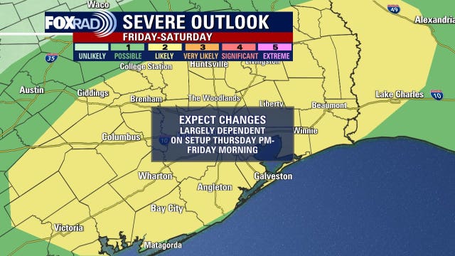 Houston weather: Timeline of late week heavy rain, strong storms possible