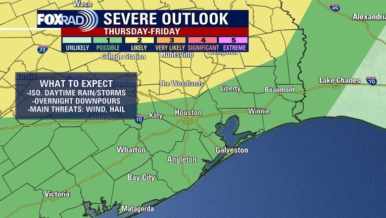 Houston weather Timeline of late week heavy rain strong storms