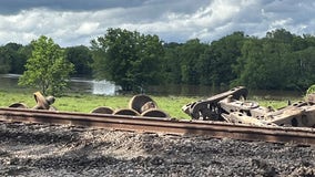 Montgomery County train derailment: 31 cars carrying limestone rock derail near Dacus