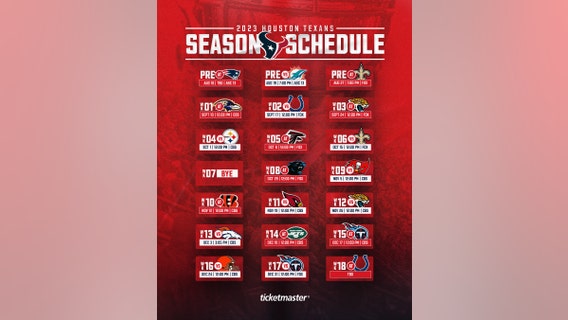 Houston Texans release 2023 schedule, first home game against Miami Dolphins