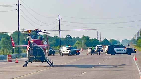Mont Belvieu police on scene of 2-vehicle crash, portion of SH 146 closed