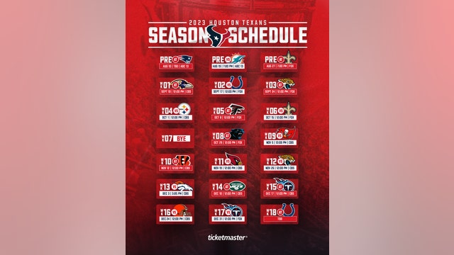 Houston Texans release 2023 schedule, first home game against Miami Dolphins
