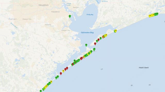 Texas beach fecal bacteria levels: Check this map by Texas Beach Watch before you swim