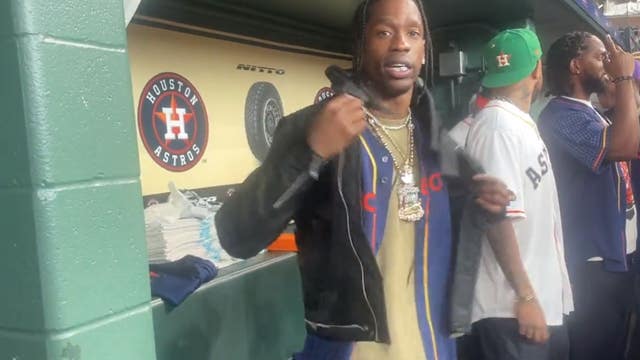 Travis Scott attends Astros game, previews new album for players