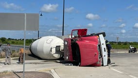 Fort Bend accident: Heritage Parkway closed after truck turned over, HazMat team on scene