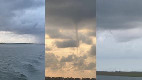 Video shows funnel clouds, water spouts near Moodys Island, Texas