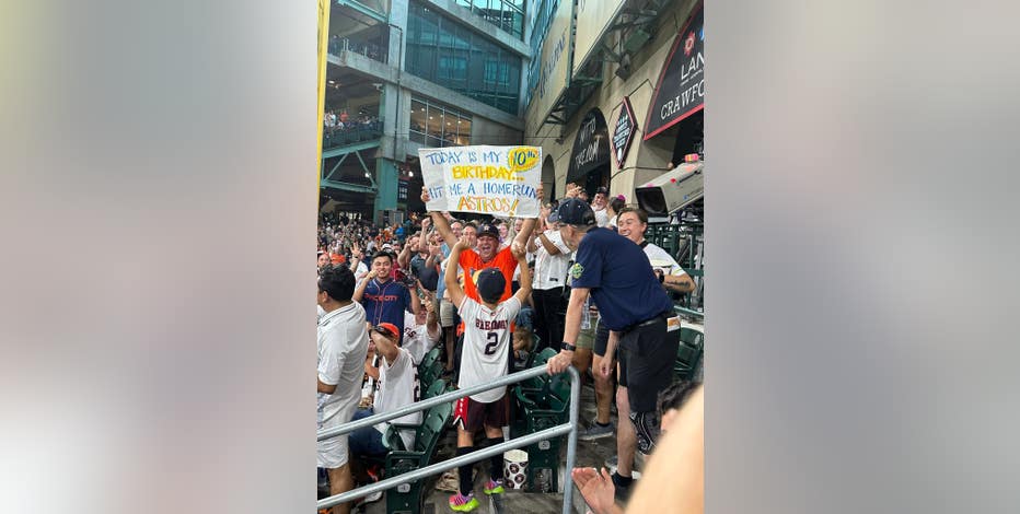 A BIRTHDAY TO REMEMBER! One Houston Astros fan celebrating his