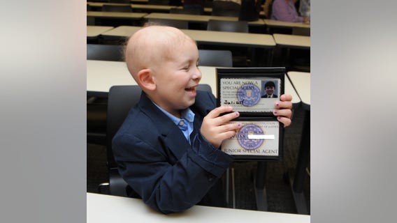 FBI Houston: Young boy living with brain cancer sworn-in as honorary Junior Special Agent