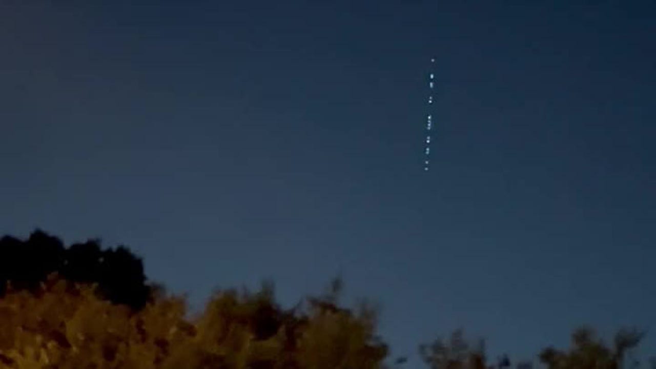 What's that 'line of lights' in the night sky?, call to night meaning 