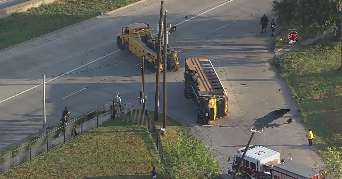 Houston ISD bus crash: School bus flips over near Kimble, Berkley | FOX ...