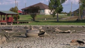 Lake Livingston dried up sections reveal chunks of debris from deadly 2020 tornado