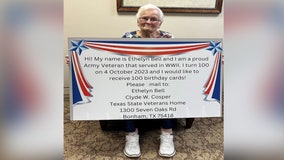 Texas World War II veteran's 100th birthday wish is 100 birthday cards