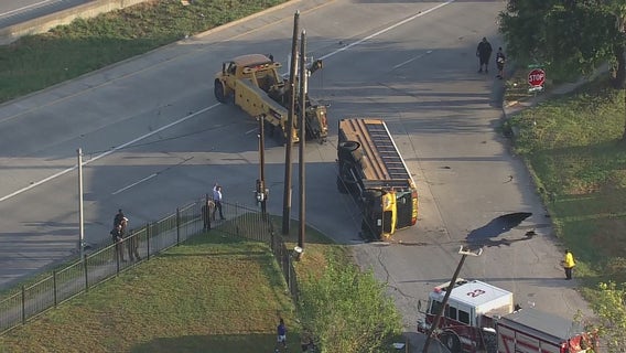 Houston ISD bus crash: School bus flips over near Kimble, Berkley