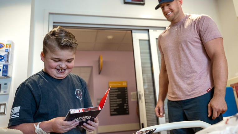 J.J. Watt visits heart patients at Texas Children's Hospital