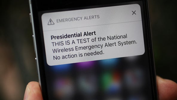 Nationwide emergency alert test sent to mobile phones, TV Wednesday
