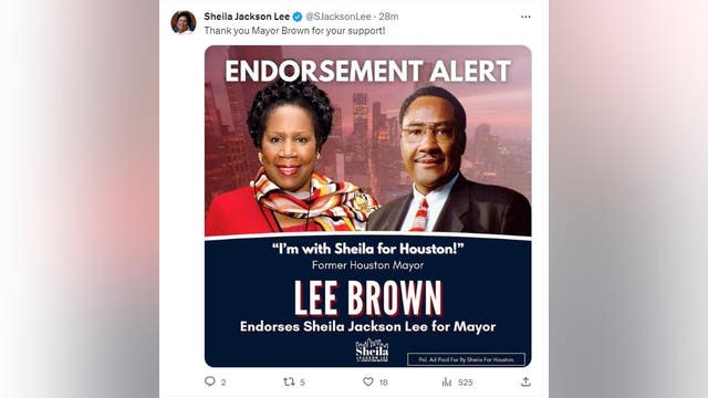 Sheila Jackson Lee announces endorsement from former Houston Mayor Lee Brown, he denies it