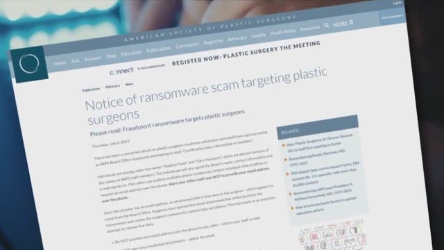 FBI warns hackers are targeting plastic surgery offices, stealing nude photos
