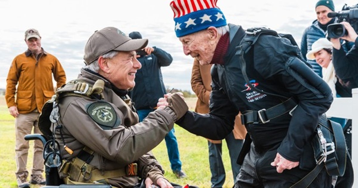 Texas Governor Greg Abbott skydives for the first time with 106-year ...