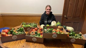 Iowa teen farms an acre of land to fill food banks with fresh veggies