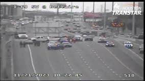 Houston I-69 Southwest Freeway deadly motorcycle crash involving four vehicles