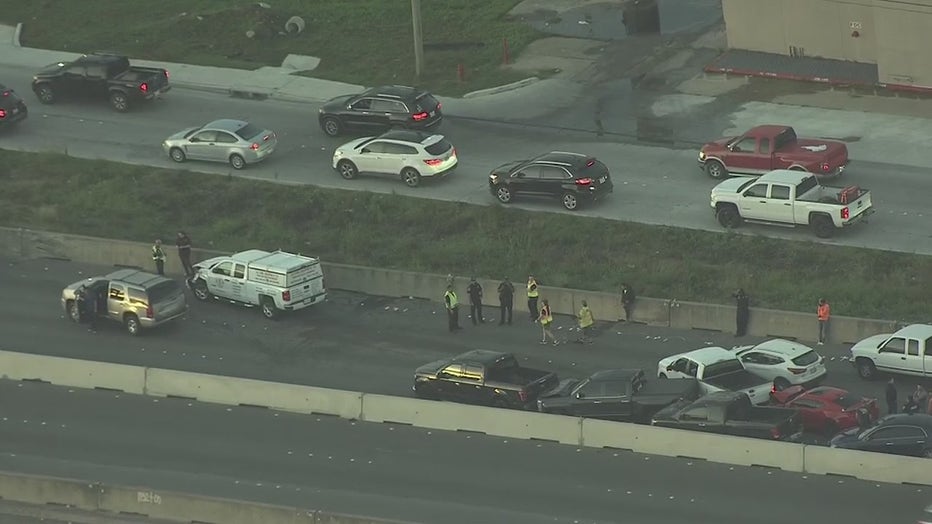 Galveston County crash on I 45 at FM 517 multiple vehicles involved