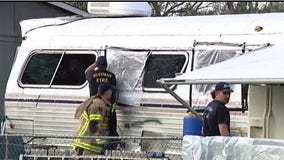 Harris County neighbor pulls man in his 50s out mobile home fire, man lifeflighted