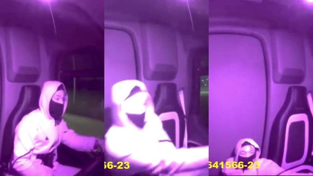 Houston carjacking suspect falls off delivery van seat: video