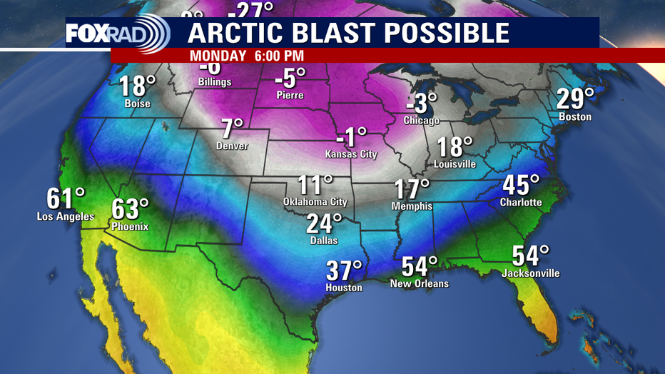 Texas Arctic Blast 2024 Should Houston Area Expect Snow Or Ice FOX   RS GFS LONG FUTURECAST WIDE 