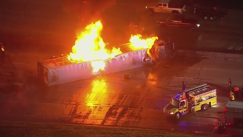 I-10 lanes closed at Woods Road in Waller County due to 18-wheeler