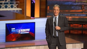 Jon Stewart breaks down in tears as he pays tribute to his dog on 'The Daily Show'
